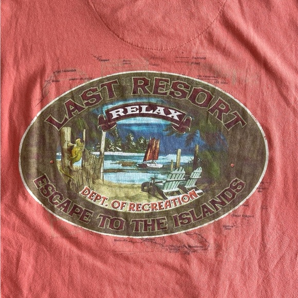 Newport Blue Graphic T-Shirt‎ L Island Last Resort Escape To The Island Relax - Picture 2 of 6